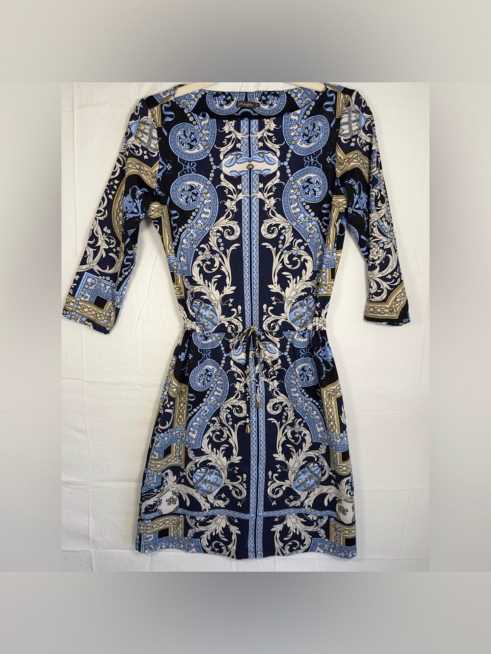 J. McLaughlin Women’s elegant Blue Paisley Midi‎ Dress size S